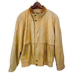 Vtg 1986 Wilson's Adventure Bound Bomber Leather Jacket Mens L Thinsulate 3M‎